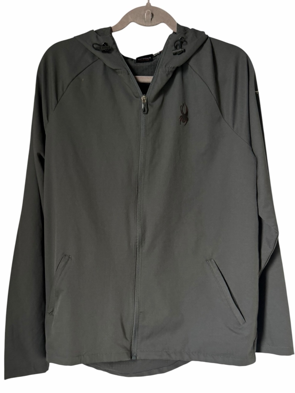 Spyder Men's Dark Gray Hooded Zip Jacket